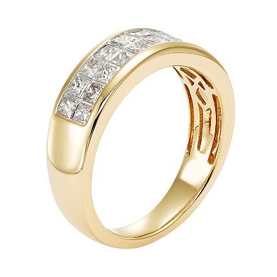 14k Gold IGL Certified 1 Carat T.W. Diamond Multirow Wedding Ring