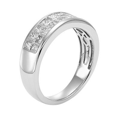 14k Gold IGL Certified 1 Carat T.W. Diamond Multirow Wedding Ring