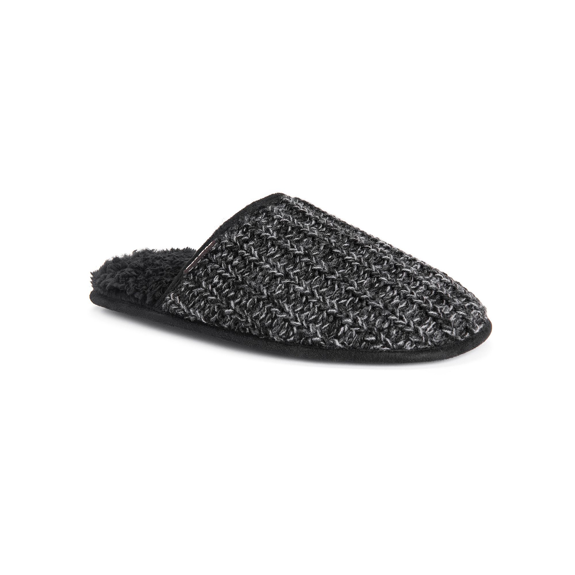MUK LUKS Gavin Mens Scuff Slippers, Size: Large, Ebony