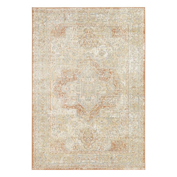 Nourison Essentials Indoor/Outdoor Beige Rust 4' x 6' Area Rug (4x6)