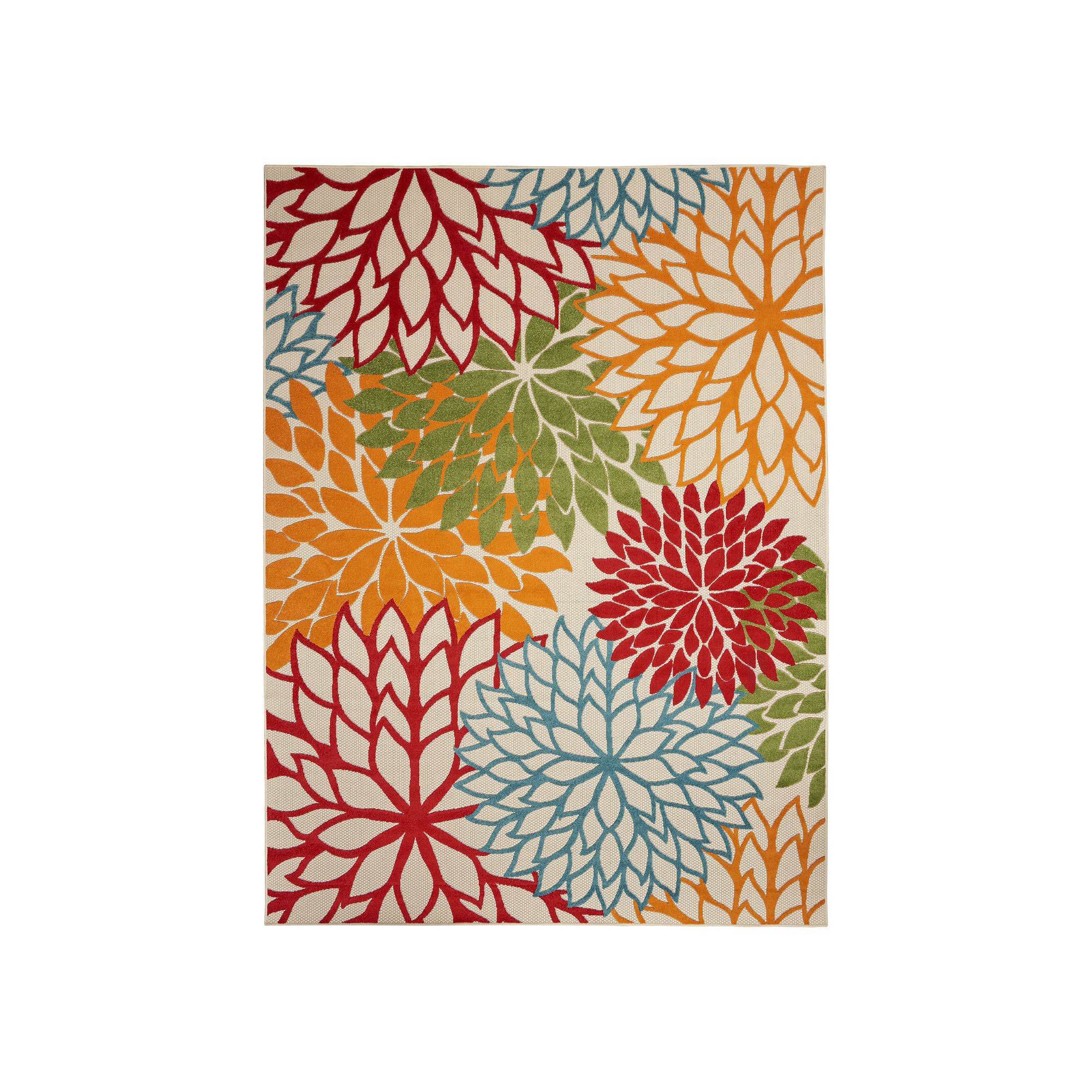 Nourison Aloha Dahlia Tropical Outdoor Rug, Green