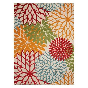 Nourison Aloha Dahlia Tropical Outdoor Rug