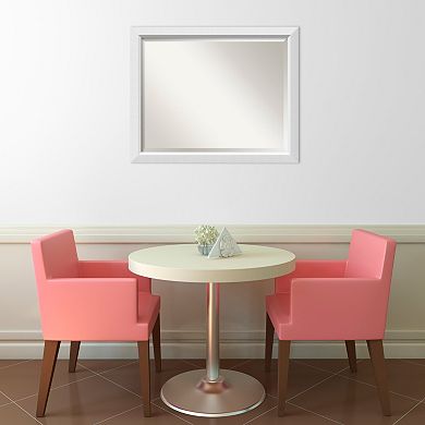 Blanco Beveled White Modern Wood Wall Mirror