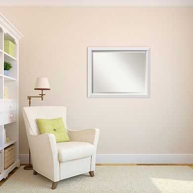 Blanco Beveled White Modern Wood Wall Mirror