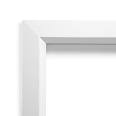 Blanco Beveled White Modern Wood Wall Mirror