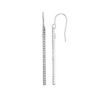 Sterling Silver 1/2 Carat T.W. Diamond Stick Drop Earrings