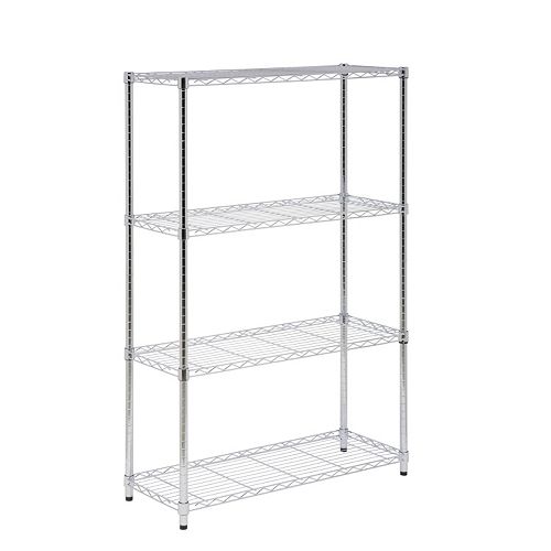 HoneyCanDo 4 Tier Chrome Shelving Unit