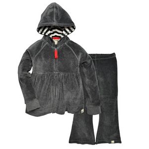 Baby Girl Burt's Bees Baby Velour Hoodie & Pants Set