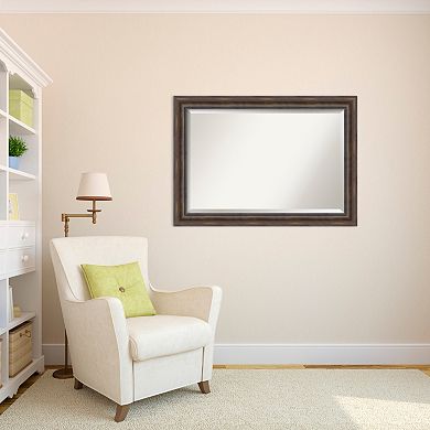 Rustic Extra Large Pine Finish Distressed Wood Wall Mirror