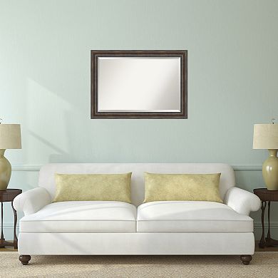 Rustic Extra Large Pine Finish Distressed Wood Wall Mirror
