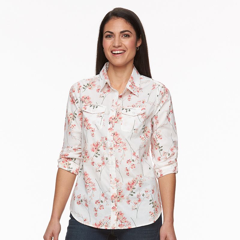 Machine Wash Pink Floral Shirt | Kohl's