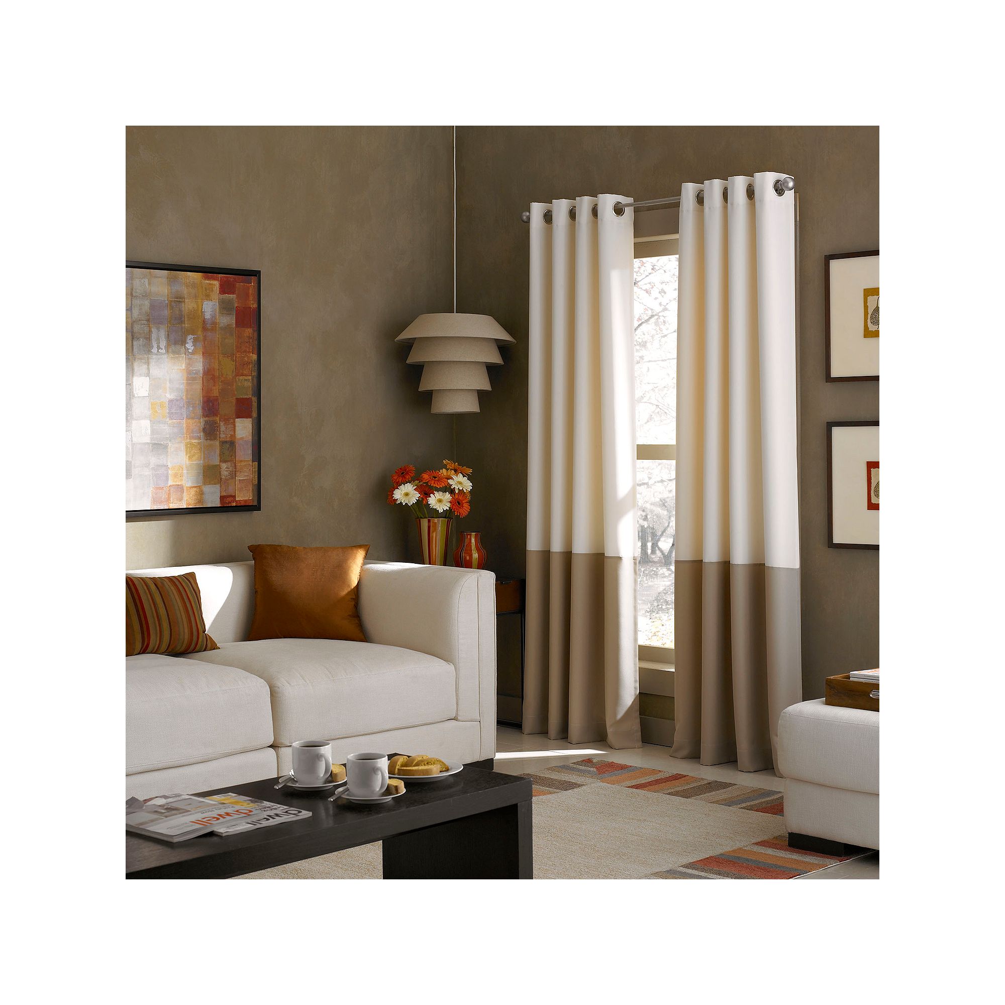 Window Curtainworks 1-Panel Kendall Lined Window Curtain, Ivory