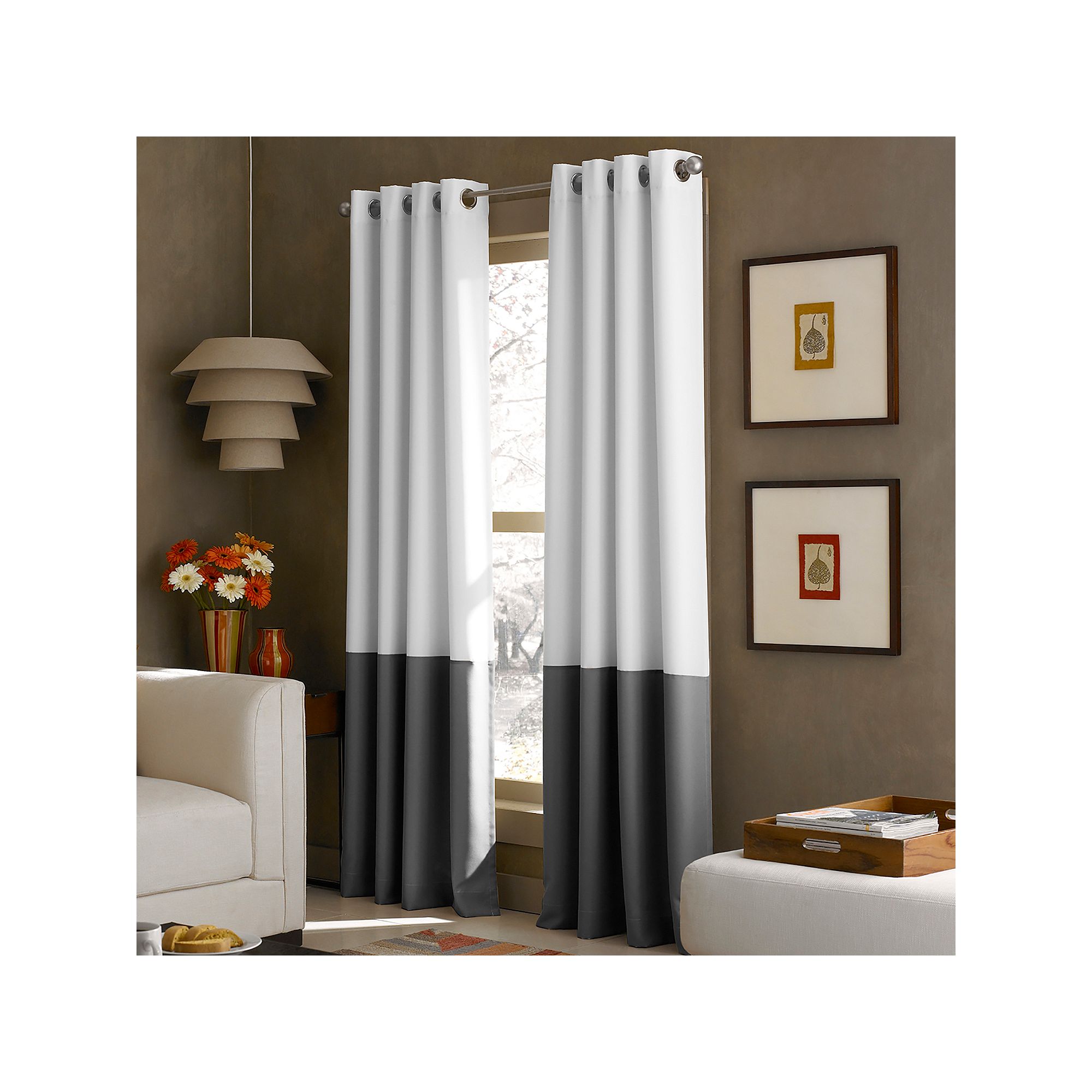 Window Curtainworks 1-Panel Kendall Lined Window Curtain, White