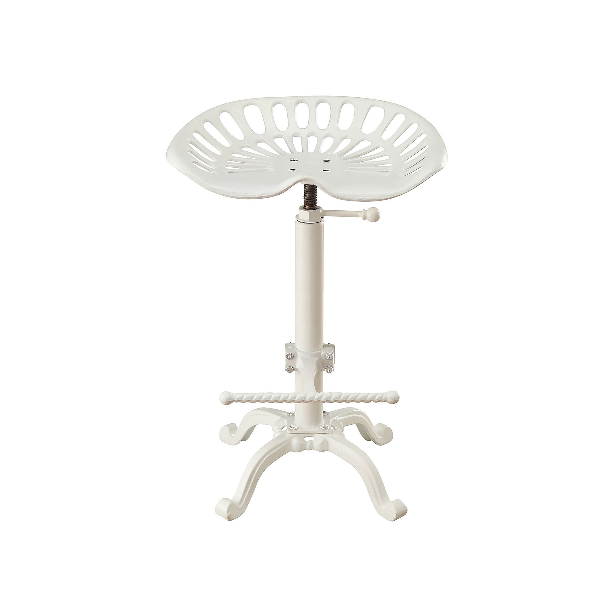 Carolina Living Adjustable Tractor Seat Bar Stool, White