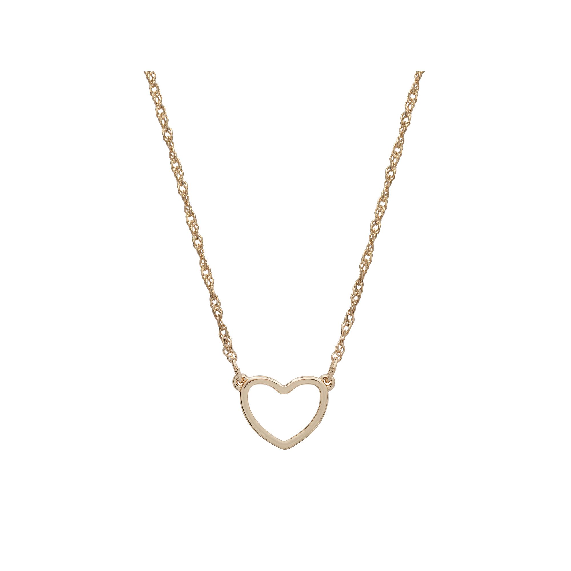 LC Lauren Conrad Heart Necklace, Womens, Gold Tone