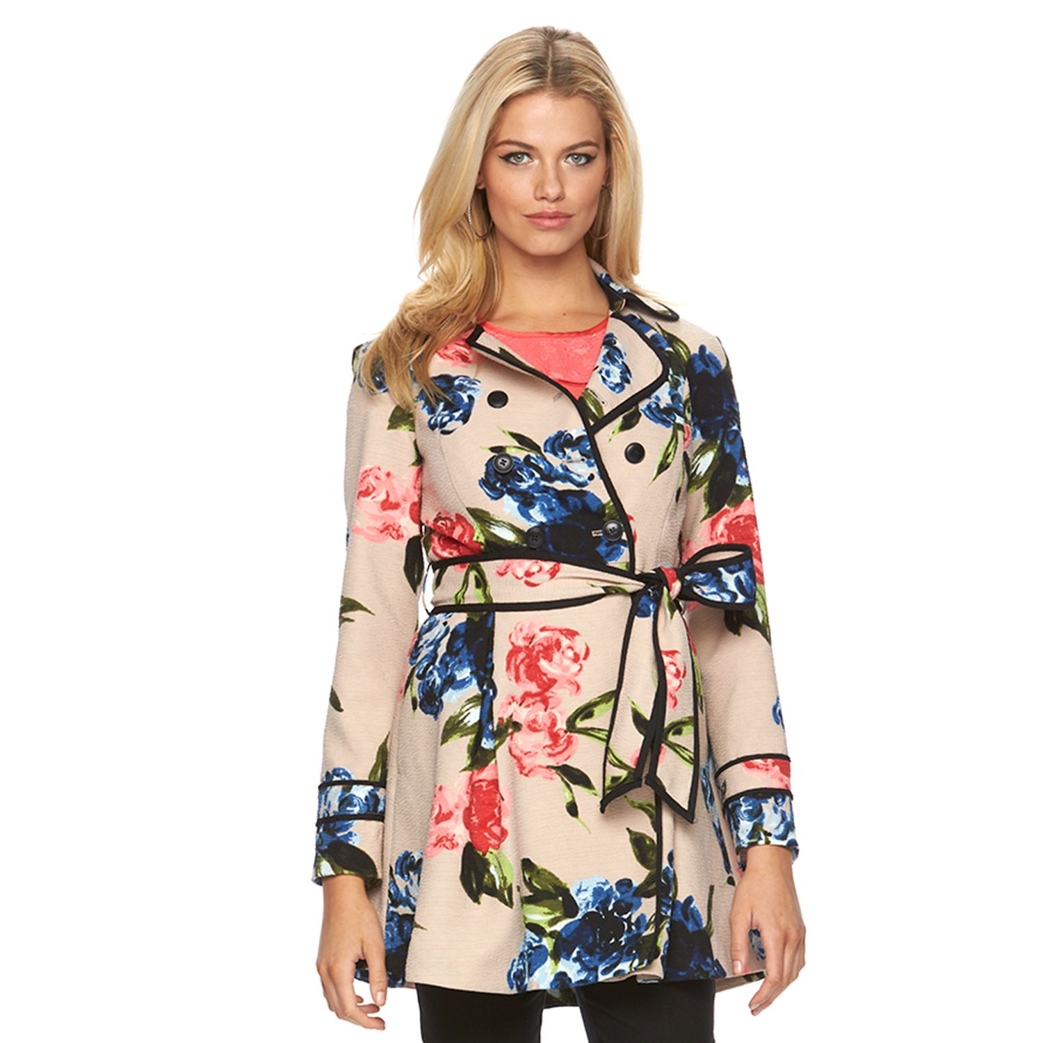 floral trench coat