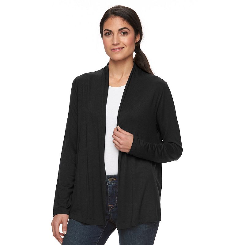 Black Knit Long Sleeve Cardigan | Kohl's