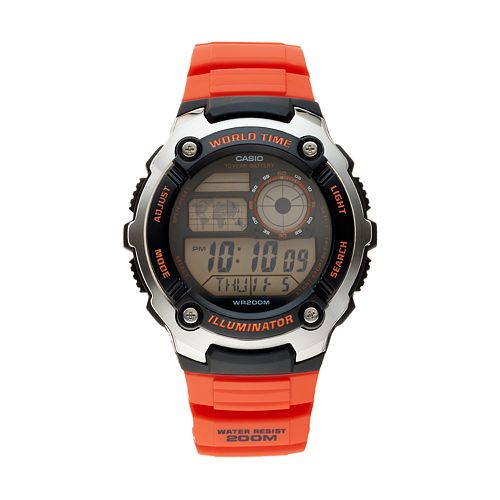 casio men's world time digital watch
