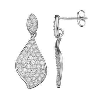 Sophie Miller Sterling Silver Cubic Zirconia Drop Earrings