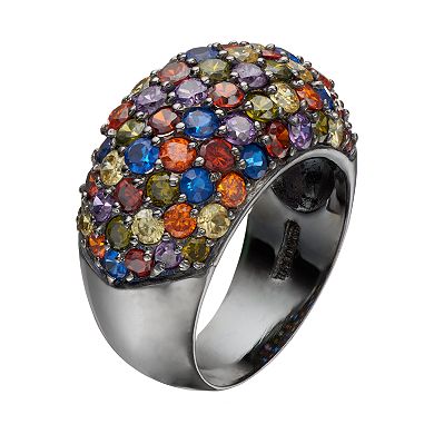 Sophie Miller Lab-Created Blue Spinel & Cubic Zirconia Dome Ring