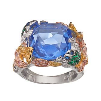 Sophie Miller Sterling Silver Gemstone Cocktail Ring