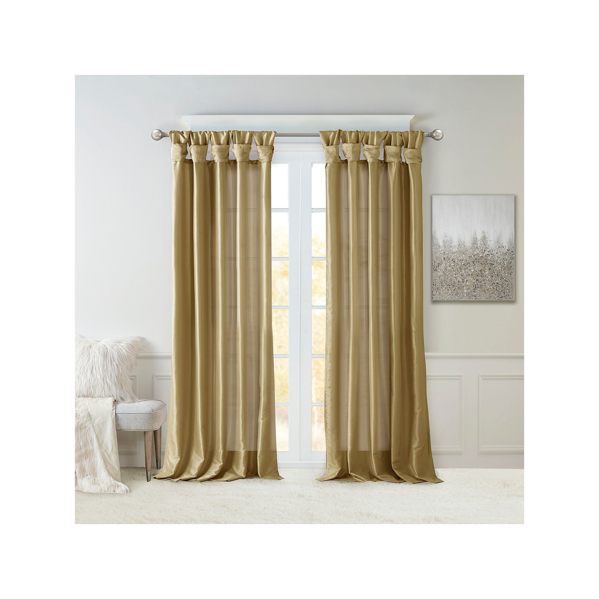 Madison Park 1-Panel Natalie Room Darkening Twisted Tab Lined Window Curtai