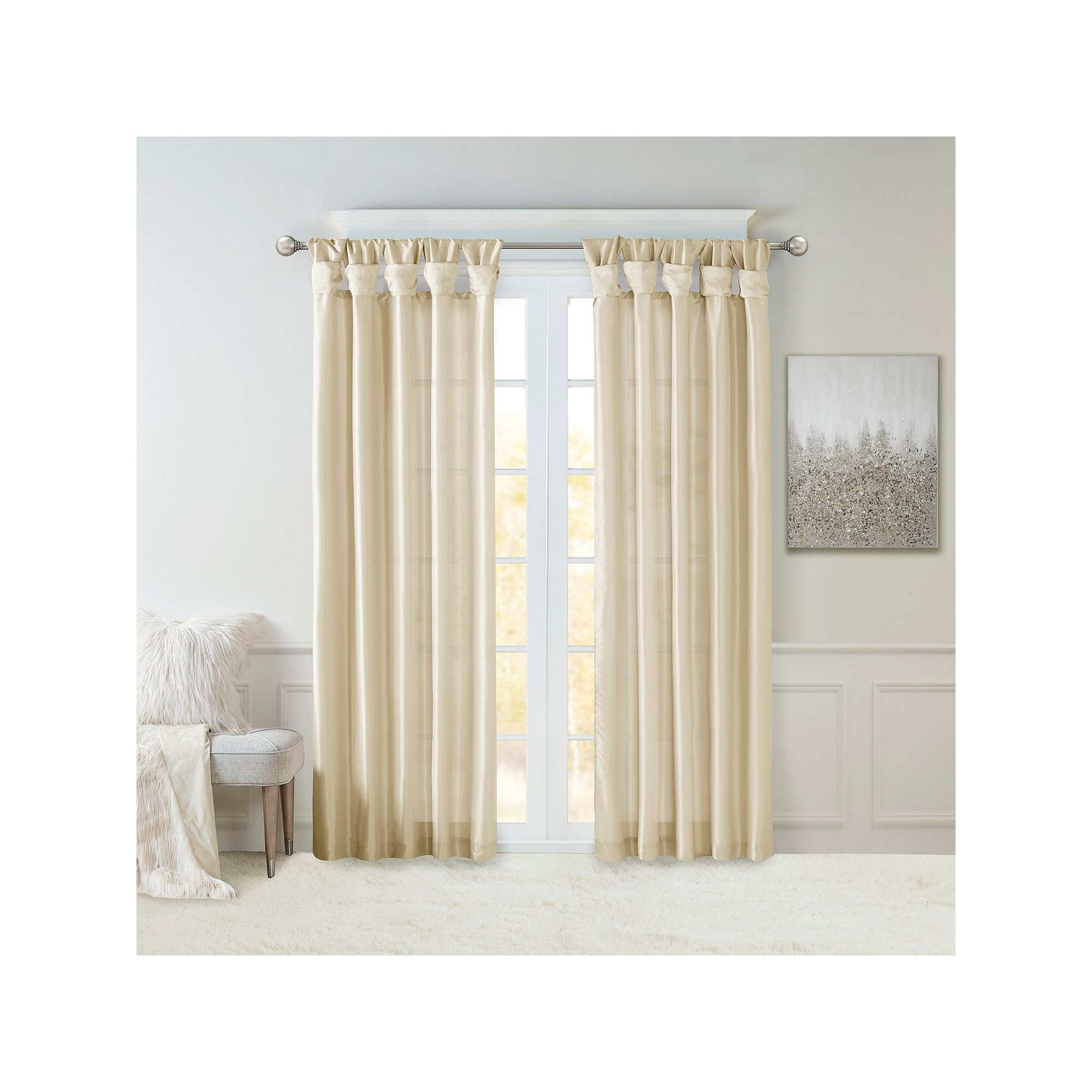 Madison Park 1-Panel Natalie Room Darkening Twisted Tab Lined Window Curtai