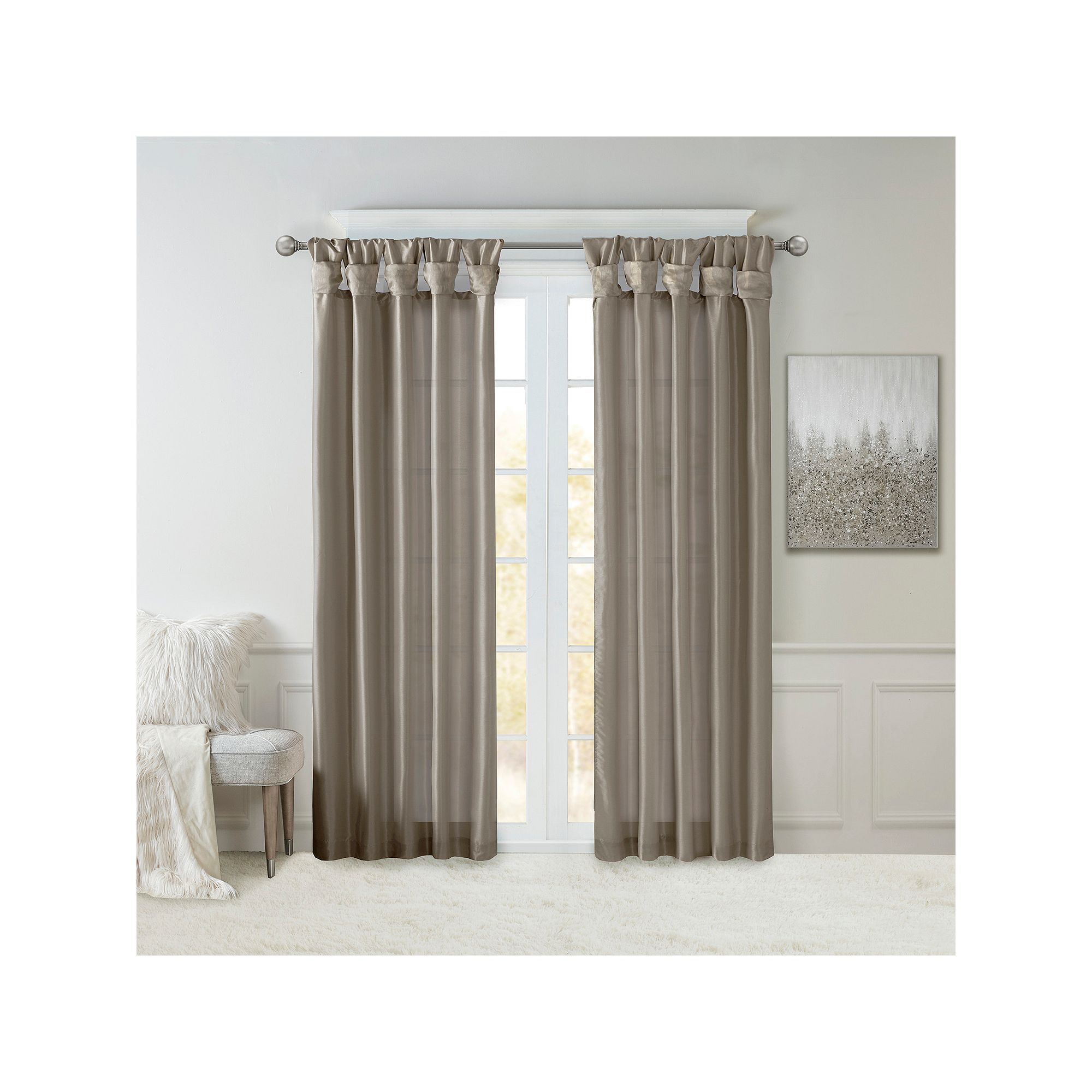 Madison Park 1-Panel Natalie Room Darkening Twisted Tab Lined Window Curtai