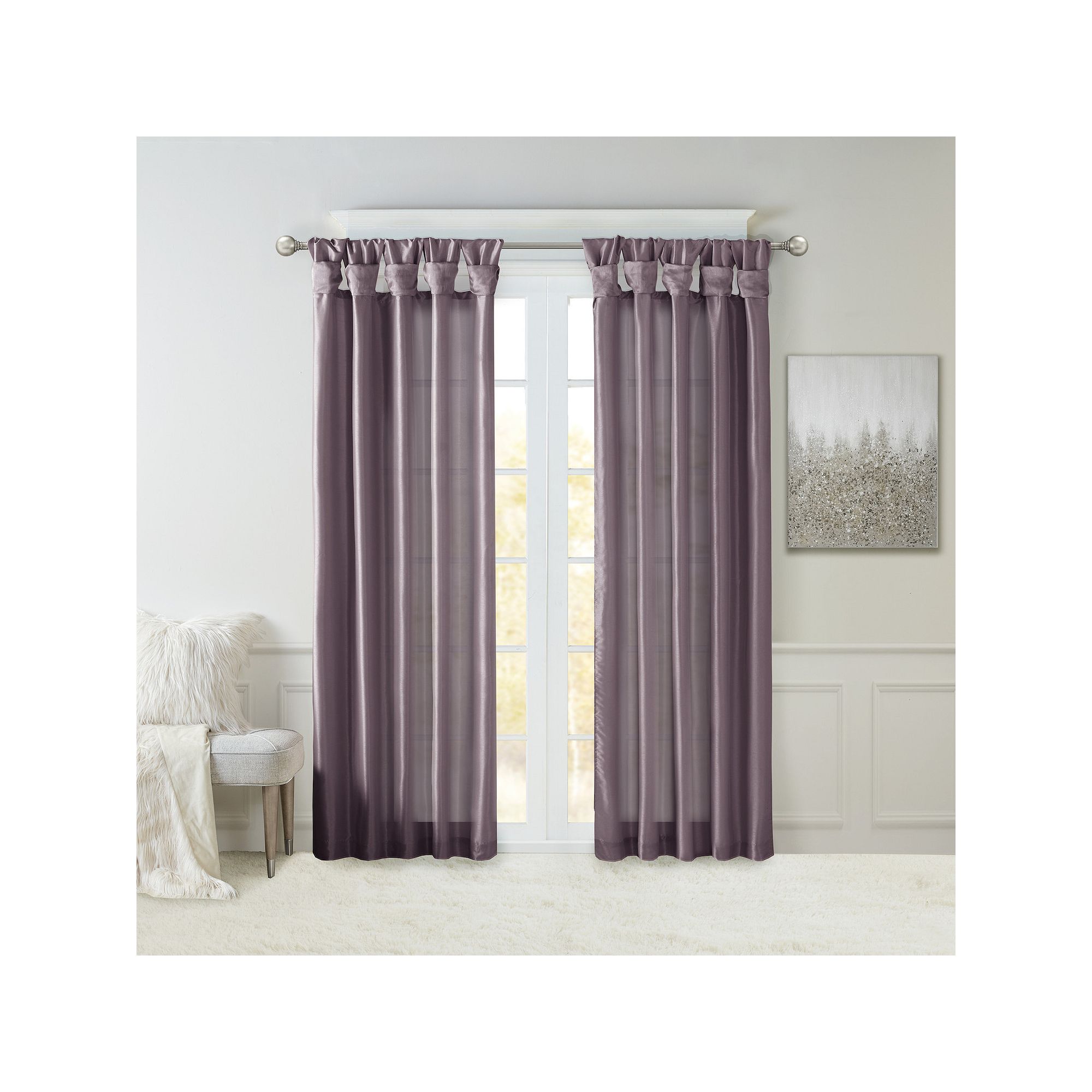 Madison Park 1-Panel Natalie Room Darkening Twisted Tab Lined Window Curtai