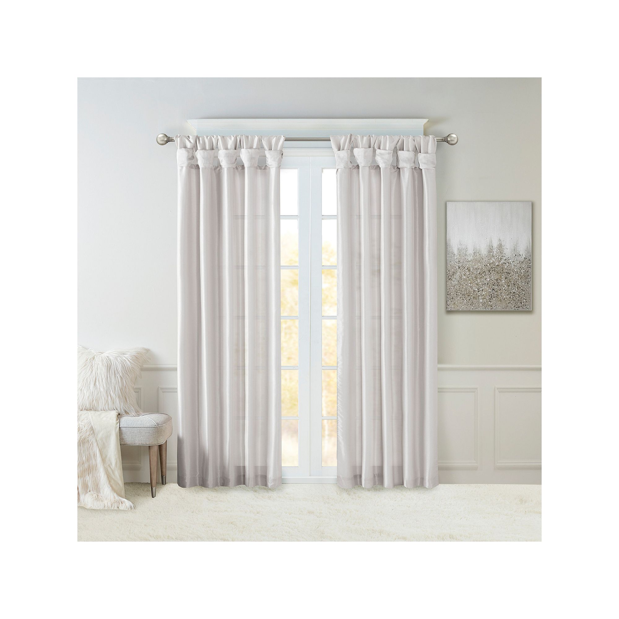 Madison Park 1-Panel Natalie Room Darkening Twisted Tab Lined Window Curtai