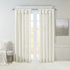 Style Selections 84-in Snow Semi-sheer Rod Pocket Single Curtain Panel in  the Curtains & Drapes department at