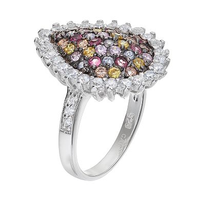 Sophie Miller Sterling Silver Cubic Zirconia Teardrop Ring