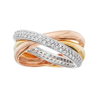 Sophie Miller Cubic Zirconia Triple Interlocking Ring