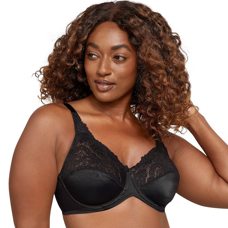 Lilyette by Bali Full-Coverage Minimizer Underwire Bra LY0428, Women's, Size: 38 C, Black