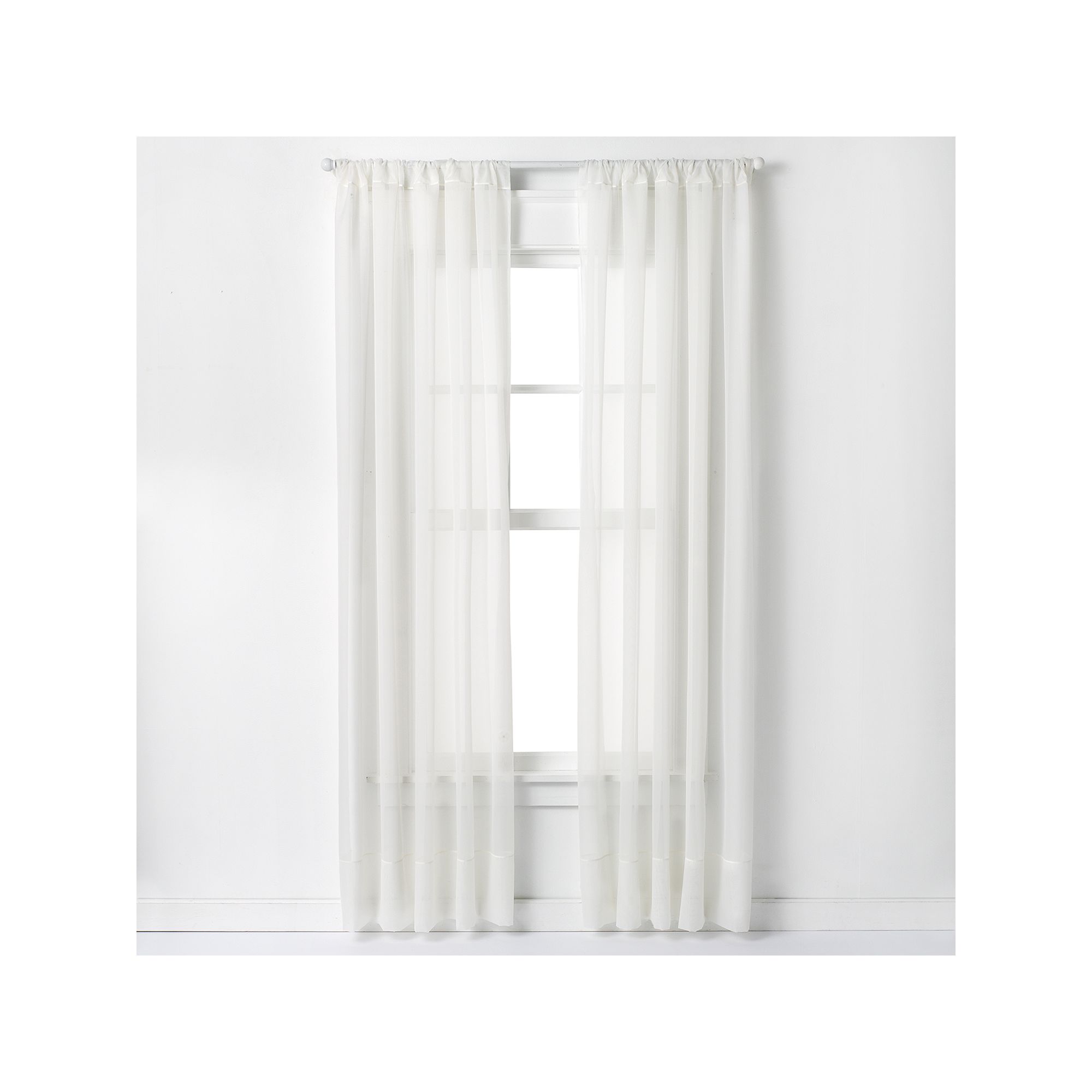 Window Curtainworks 1-Panel Soho Voile Window Curtain, Oyster