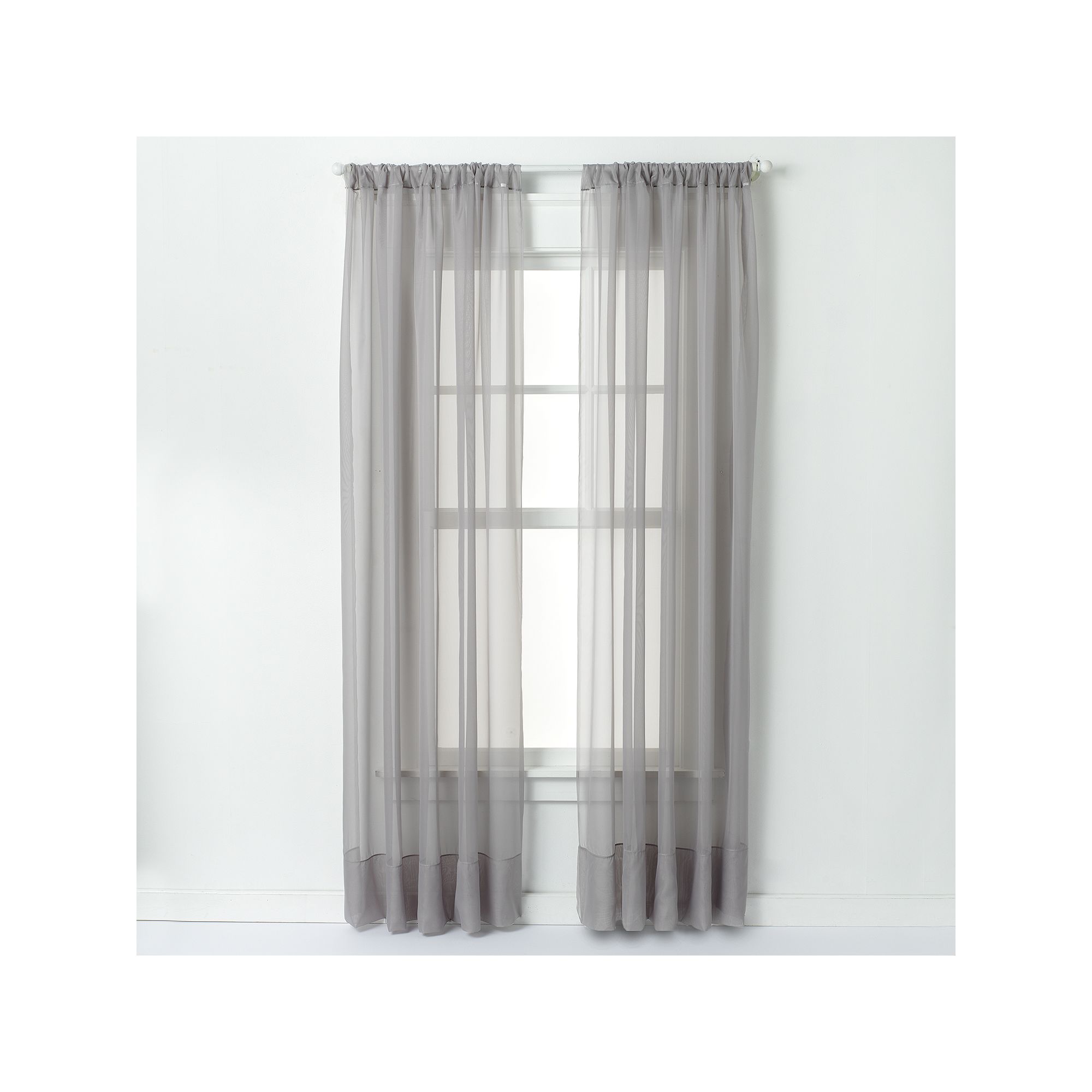 Window Curtainworks 1-Panel Soho Voile Window Curtain, Silver