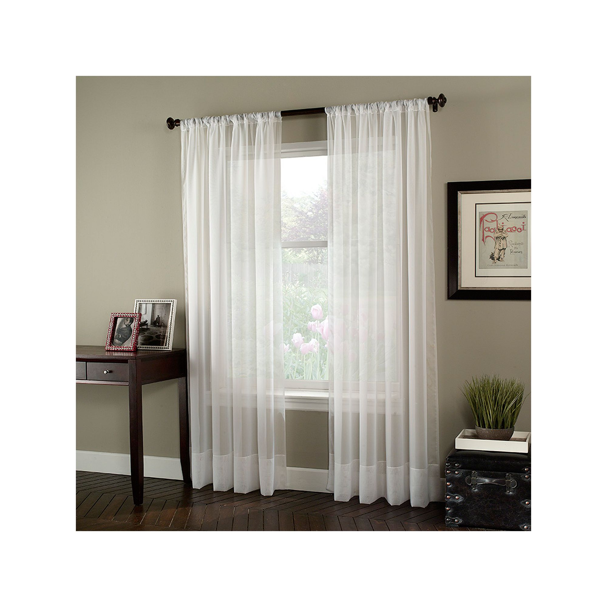 Window Curtainworks 1-Panel Soho Voile Window Curtain, Winter White