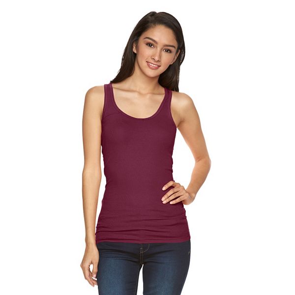 Juniors' SO® Ribbed Racerback Tank