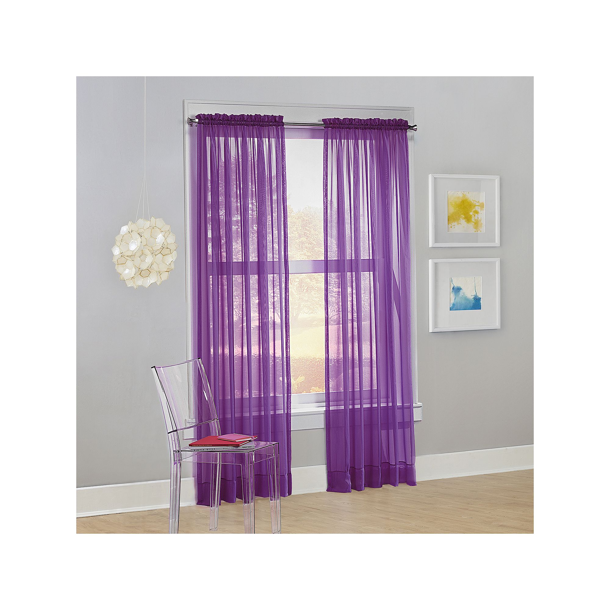 No. 918 1-Panel Calypso Sheer Voile Window Curtain, Purple