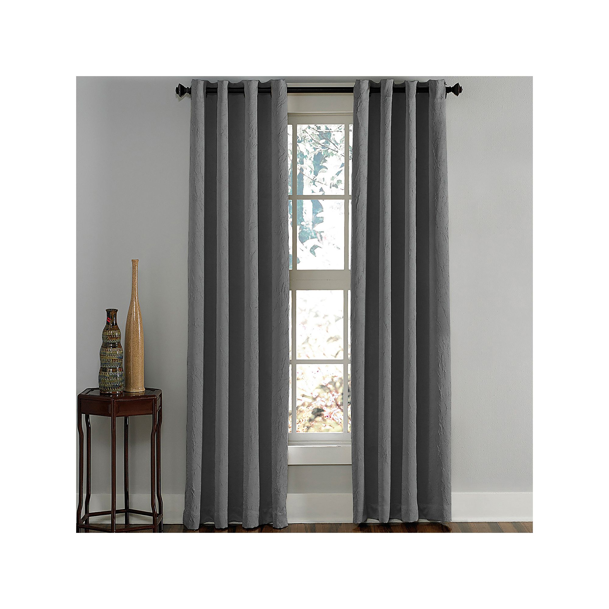 Window Curtainworks 1-Panel Lenox Room Darkening Window Curtain, Gray