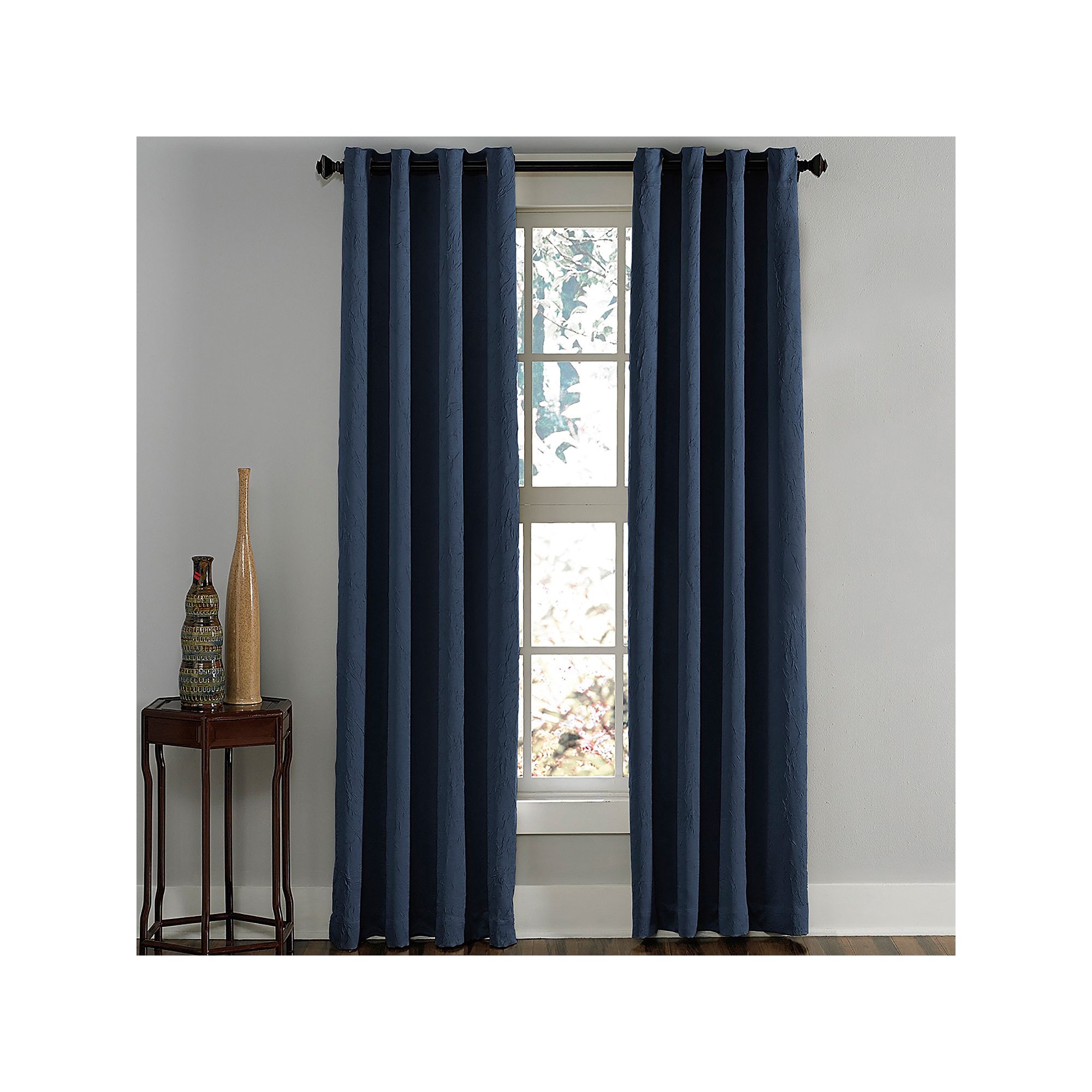 Window Curtainworks 1-Panel Lenox Room Darkening Window Curtain, Blue