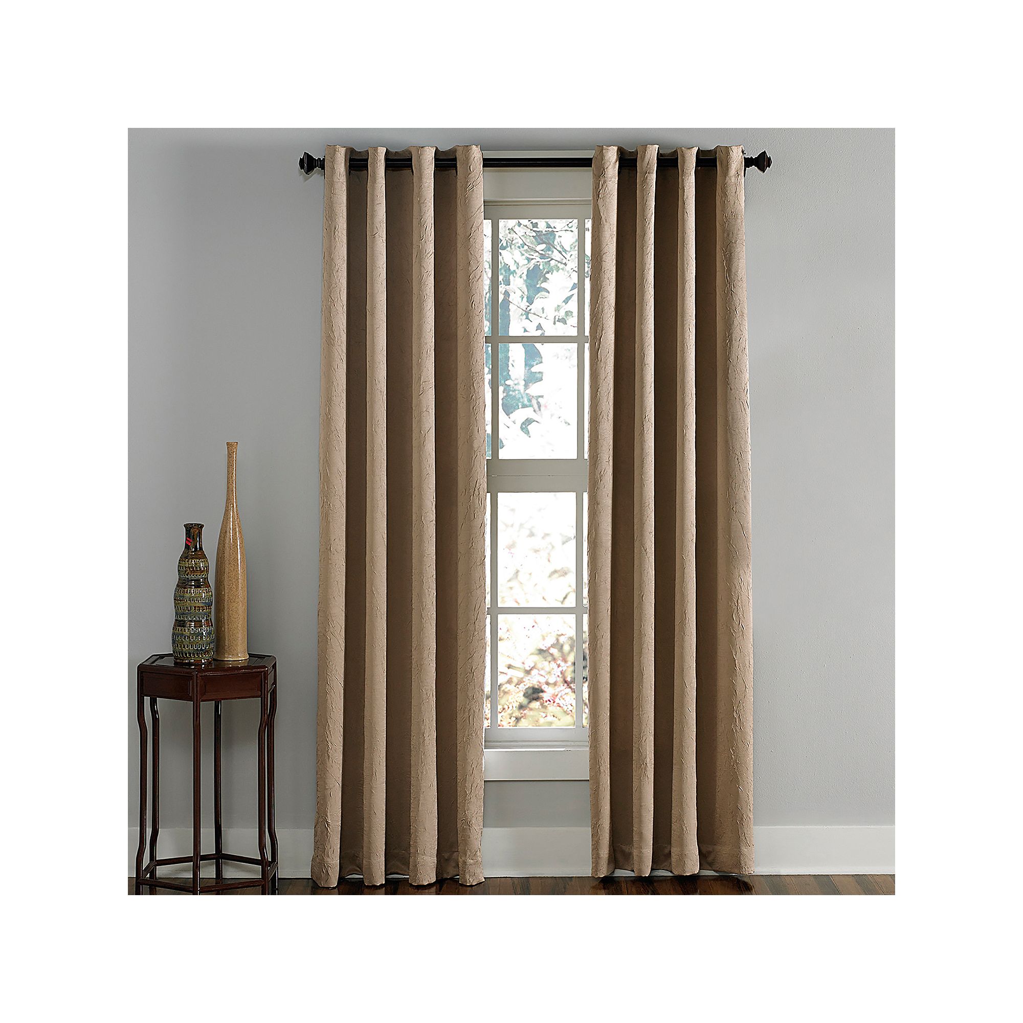 Window Curtainworks 1-Panel Lenox Room Darkening Window Curtain, Brown