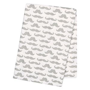Trend Lab Mustache Flannel Swaddle Blanket