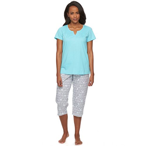 Women's Croft & Barrow® Pajamas Beachside Dreams Capri Pajama Set