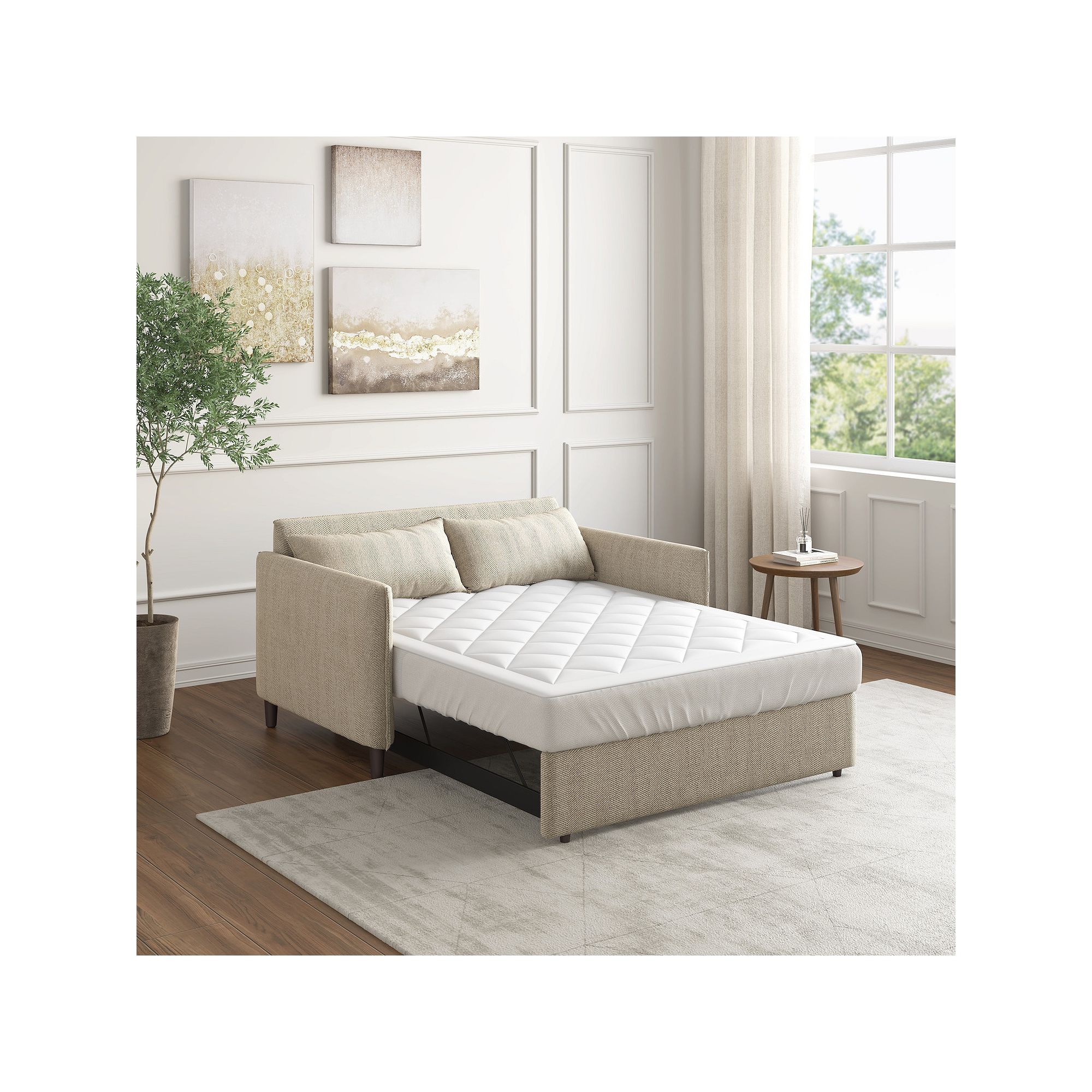 Sleep Philosophy Holden Sofa Bed Quilted Waterproof Mattress Pad, White