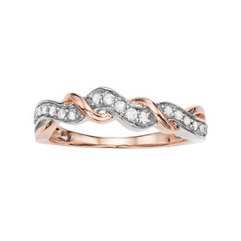 HDI Two Tone 10k Rose Gold 1/5 Carat T.W. Diamond Ring