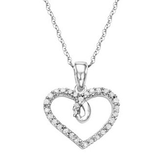 HDI 10k White Gold 1/6 Carat T.W. Diamond Heart Pendant