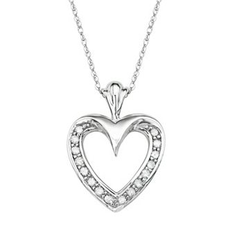 HDI 10k White Gold 1/6 Carat T.W. Diamond Heart Pendant