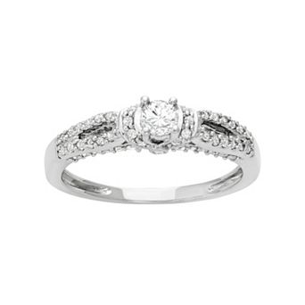 14k White Gold 1/2 Carat T.W. Diamond Engagement Ring