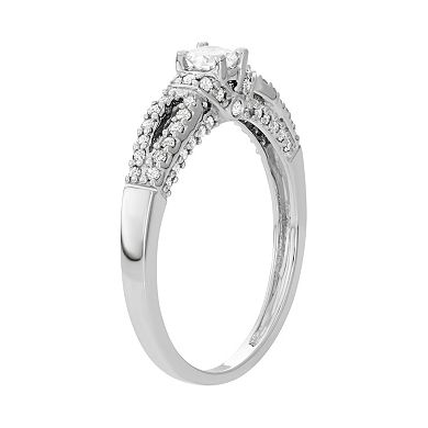 14k White Gold 1/2 Carat T.W. Diamond Engagement Ring